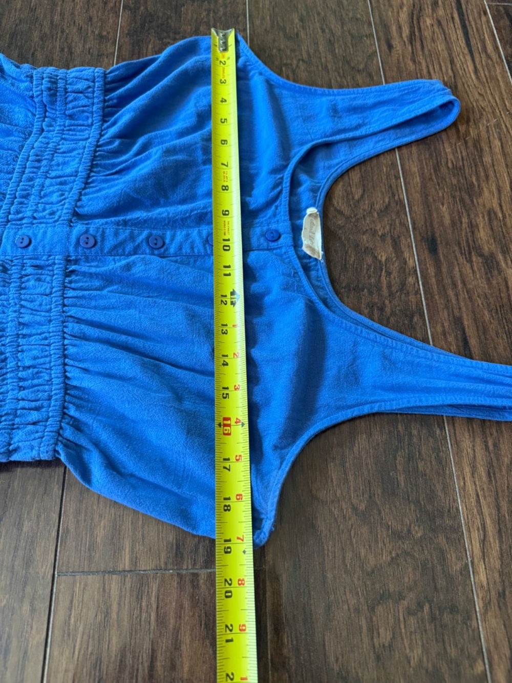 Altar’d State Blue Tiered Dress Smocked Waist Cotton Size L - Picture 5 of 11